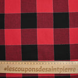 Coton tissé-teint carreaux écossais lurex rouge et noir