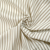 Coton tissé-teint Rudy rayé taupe fond blanc