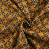 Cotton sail printed rosette ocher background