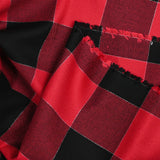 Coton tissé-teint carreaux écossais lurex rouge et noir