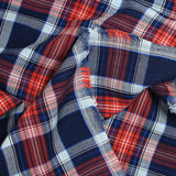 Coton tissé-teint carreaux écossais marine et marron