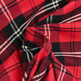 Coton tissé-teint carreaux écossais rouge et noir