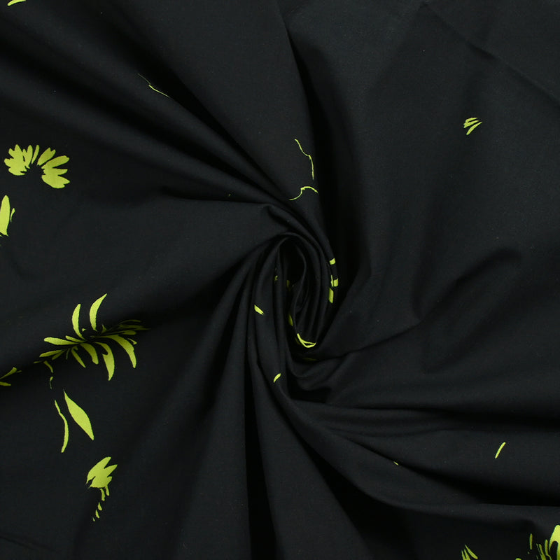 Fondo negro impreso con estampado de algodón de fondo negro