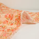 Crecon Viscose Flower Coral Fondo amarillo