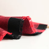 Coton tissé-teint carreaux écossais lurex rouge et noir