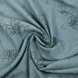 Viscose imprimée pissenlit abstrait fond bleu glacé
