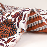 Coton matelassé double face Jiya marron au mètre