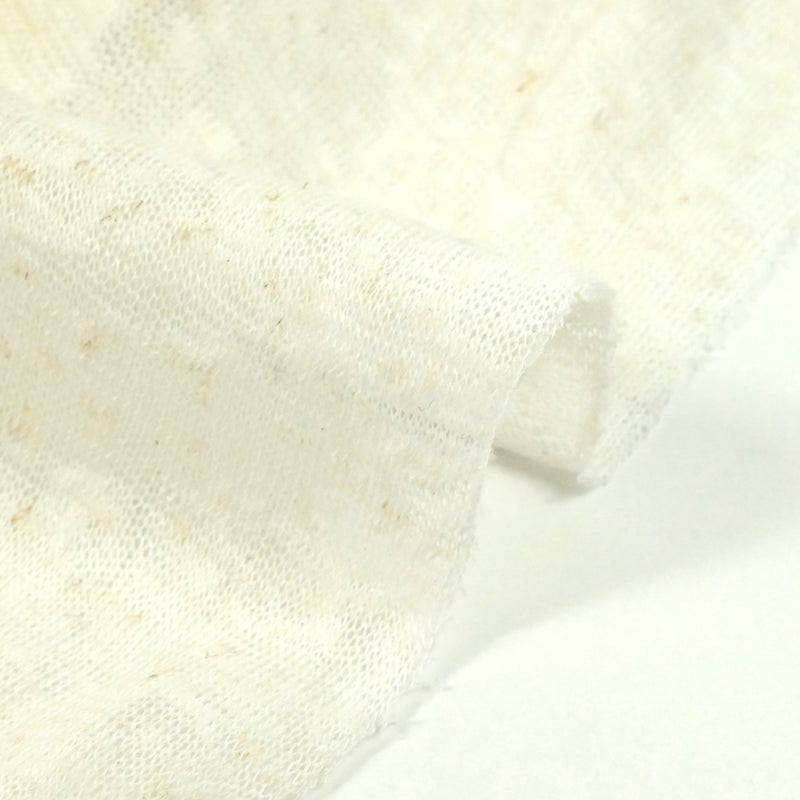 Maille ajourée de polyester flammée blanc cassé