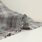 Coton tissé-teint Prince-de-galles noir, blanc et lie de vin