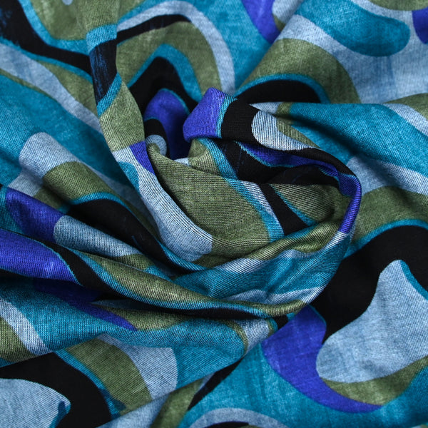 Maille Milano polyviscose mille vagues bleu