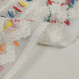 Dentelle polyester fine Samia arlequin et blanc
