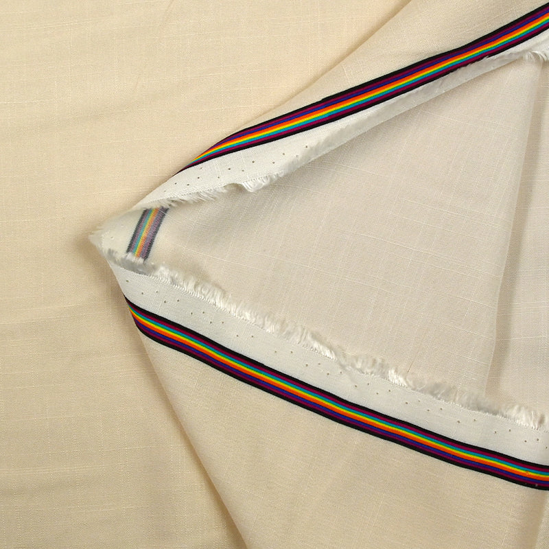 Viscose tissée imprimée perroquets fond écru