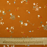 Viscose imprimée douceur fleurie fond cuivre