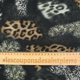 Mousseline imprimée sauvage fond noir
