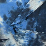 Viscose imprimée tie & dye bleu et anthracite