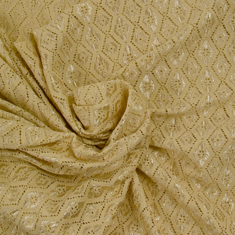 Dentelle polyester losange satiné beige