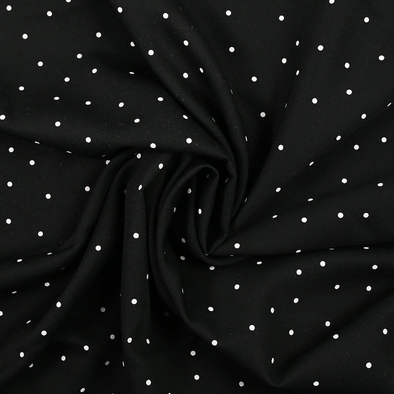 Twill de viscose imprimé confettis fond noir