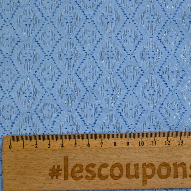 Dentelle polyester losange satiné bleu