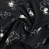Viscose imprimée Félix le chat fond anthracite