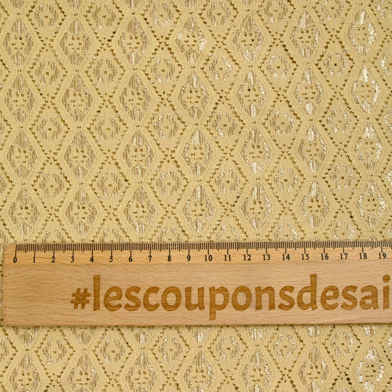 Dentelle polyester losange satiné beige