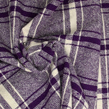 Laine mélangée à carreaux violet