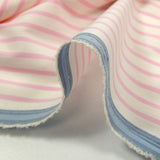Coton tissé-teint Rudy rayé rose layette fond blanc