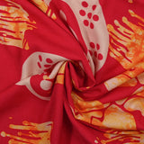 Viscose imprimée flamme fond rouge