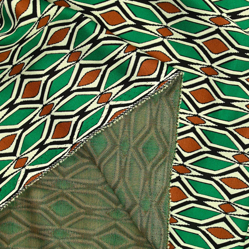 Jersey de polyester losange vert et marron