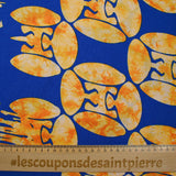 Viscose imprimée flamme fond bleu roi