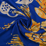 Viscose imprimée flamme fond bleu roi