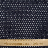 Viscose imprimée trio de pois fond marine