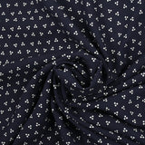 Viscose imprimée trio de pois fond marine