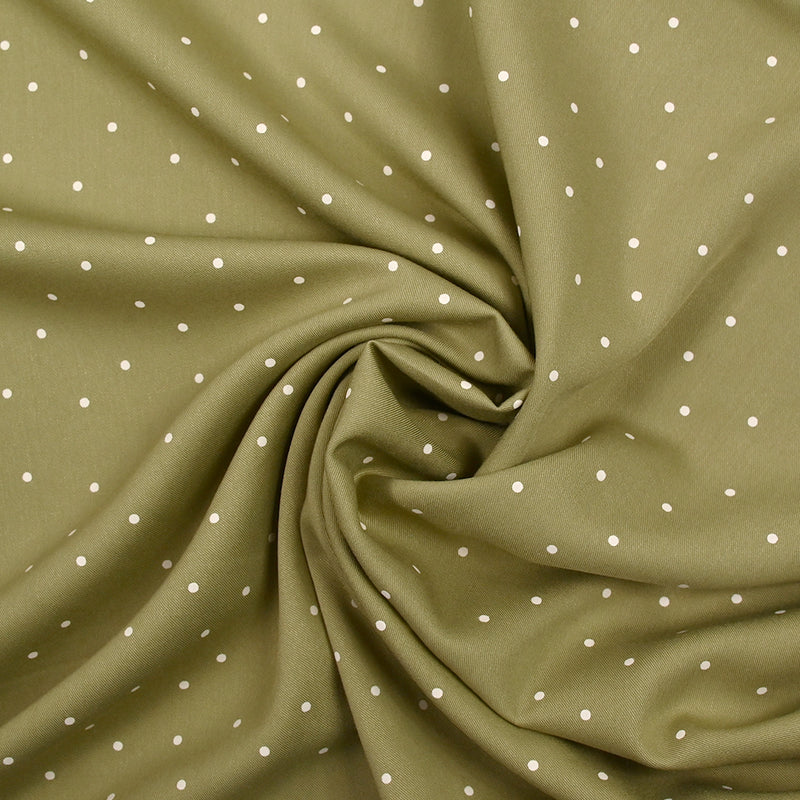 Twill de viscose imprimé confettis fond tilleul