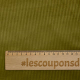 Velours côtelé coton et laine 2 mm matcha