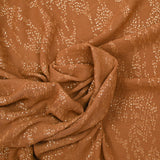 Mousseline imprimée feuille d'or fond camel