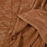 Mousseline imprimée feuille d'or fond camel