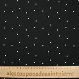 Twill de viscose imprimé pluie de pois fond noir