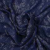 Gold nugget printed muslin with navy background