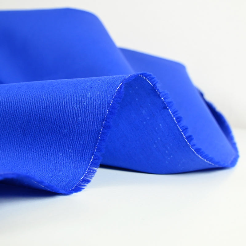Popeline de coton unie bleu roi