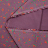 Polyviscose légère imprimée fleurs rouges fond violet