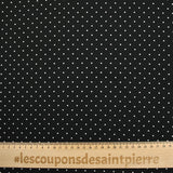 Twill de viscose imprimé à pois fond noir