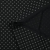 Twill de viscose imprimé à pois fond noir
