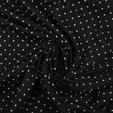 Twill de viscose imprimé à pois fond noir