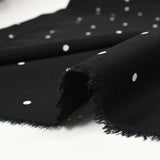 Twill de viscose imprimé pluie de pois fond noir