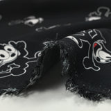 Viscose imprimée Félix le chat fond anthracite