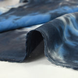 Viscose imprimée tie & dye bleu et anthracite