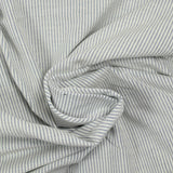 Velours de coton ras tissé teint rayé bleu fond blanc