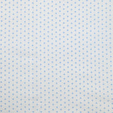Piqué de coton imprimé coeur bleu fond blanc