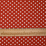 Coton imprimé pois 6mm brique