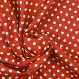 Coton imprimé pois 6mm brique